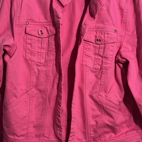 Perfect by Carson Kressley Ladies Denim Jacket - Size Large - Pink - Picture 2 of 9